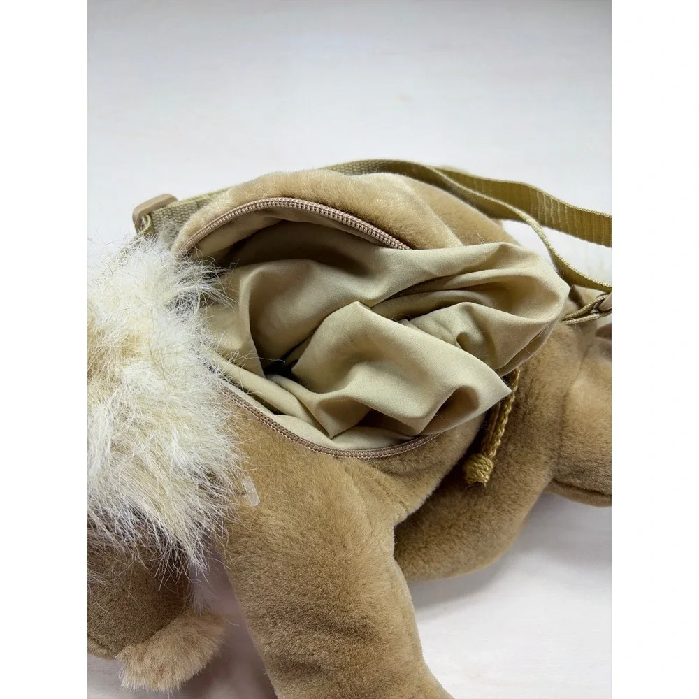 Mango Teddy Bear Co Lion Plush Backpack Vintage Tan White Mane 15 Inch Bag Rare